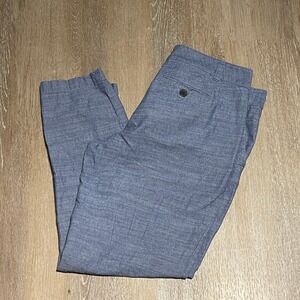 Talbots Petite Blue Cotton Blend Cropped Chambray Pants Chino Womens Size 6P EUC